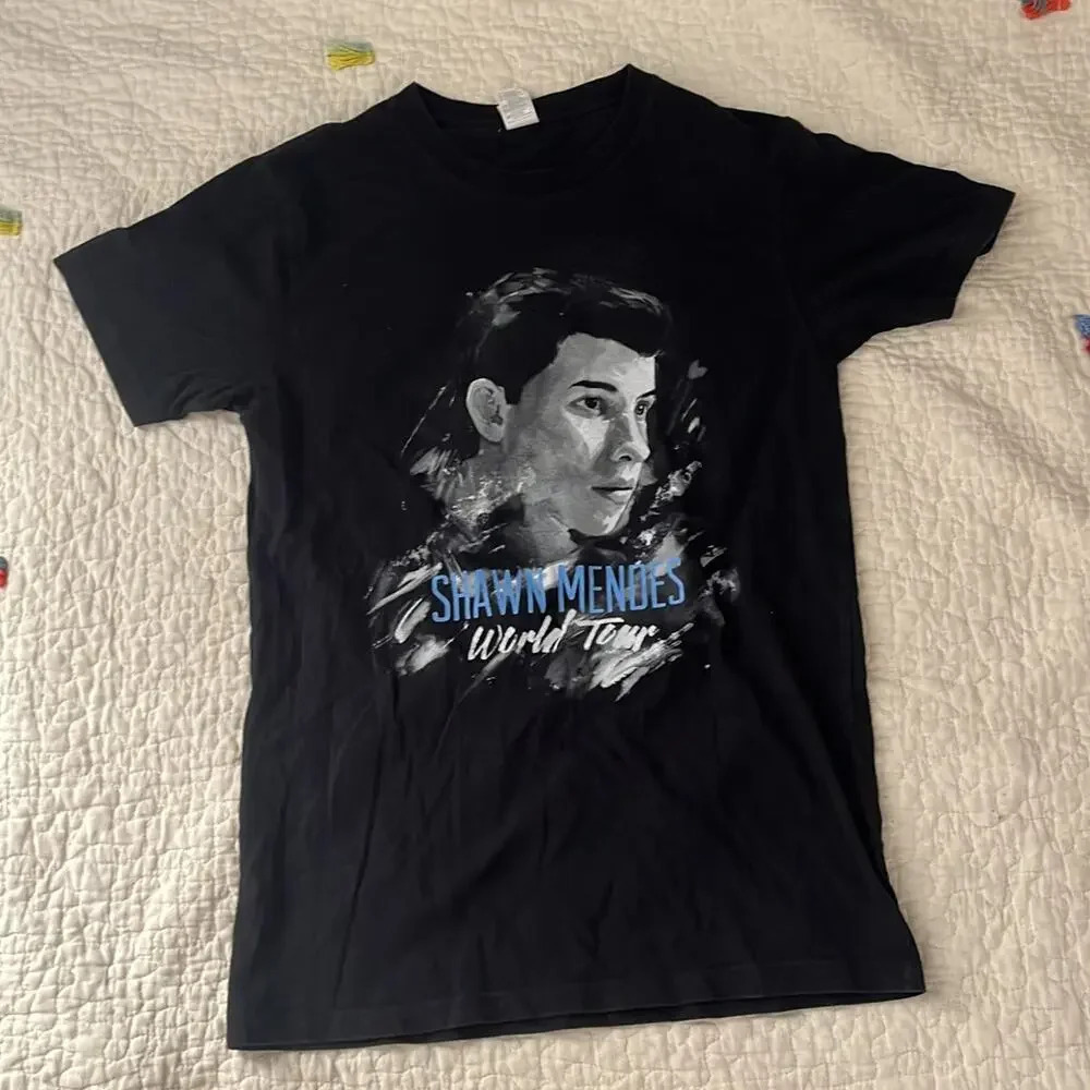 Shawn Mendes Shirt Adult Men's Size xs 2016 World Tour Black Short Sleeve